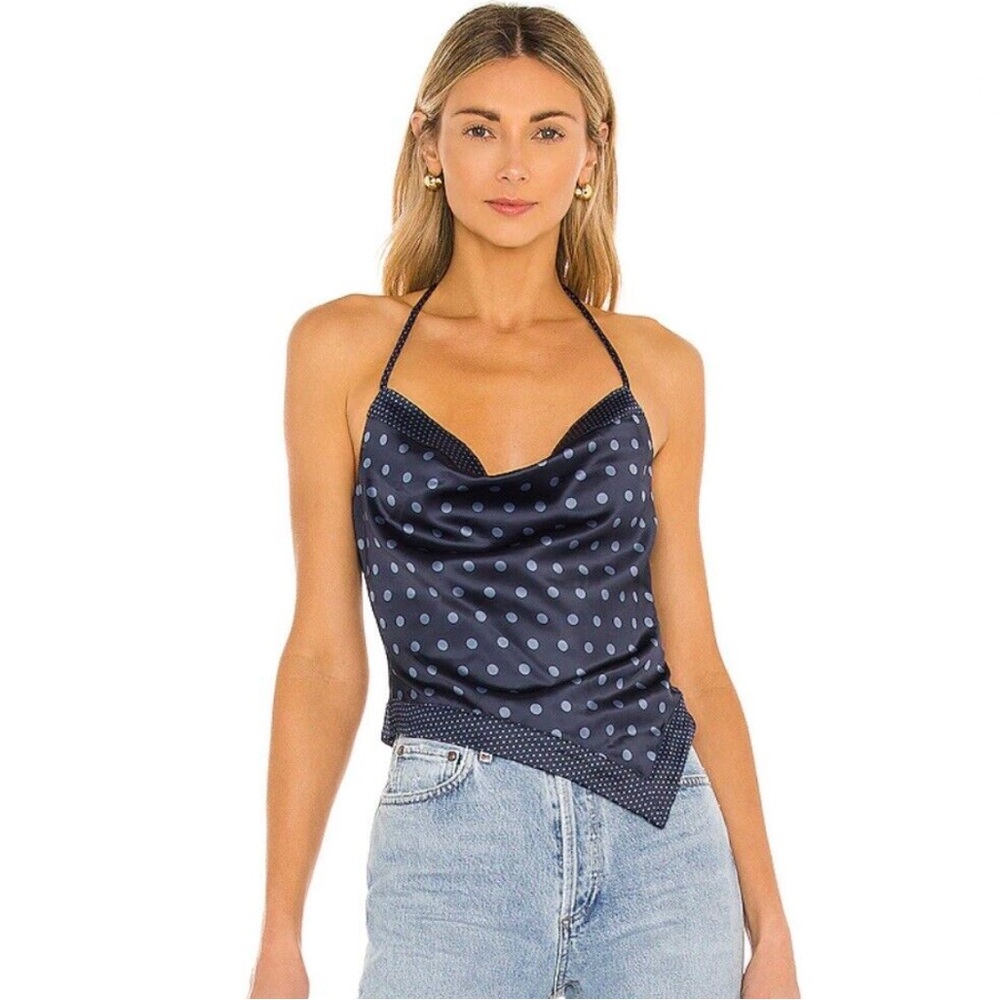 ❌SOLD❌Camila Coelho Pauleta Top in Navy Polka Dot NWT